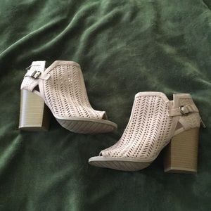 Charlotte Russo suede peep toe booties! EUC!